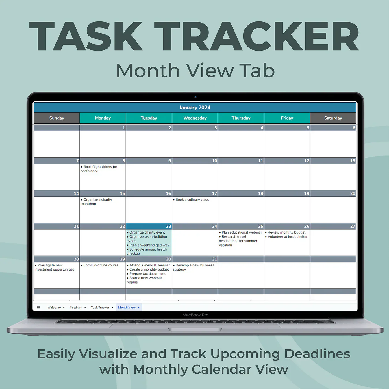 Task Tracker Spreadsheet — Excel & Google Sheets Template