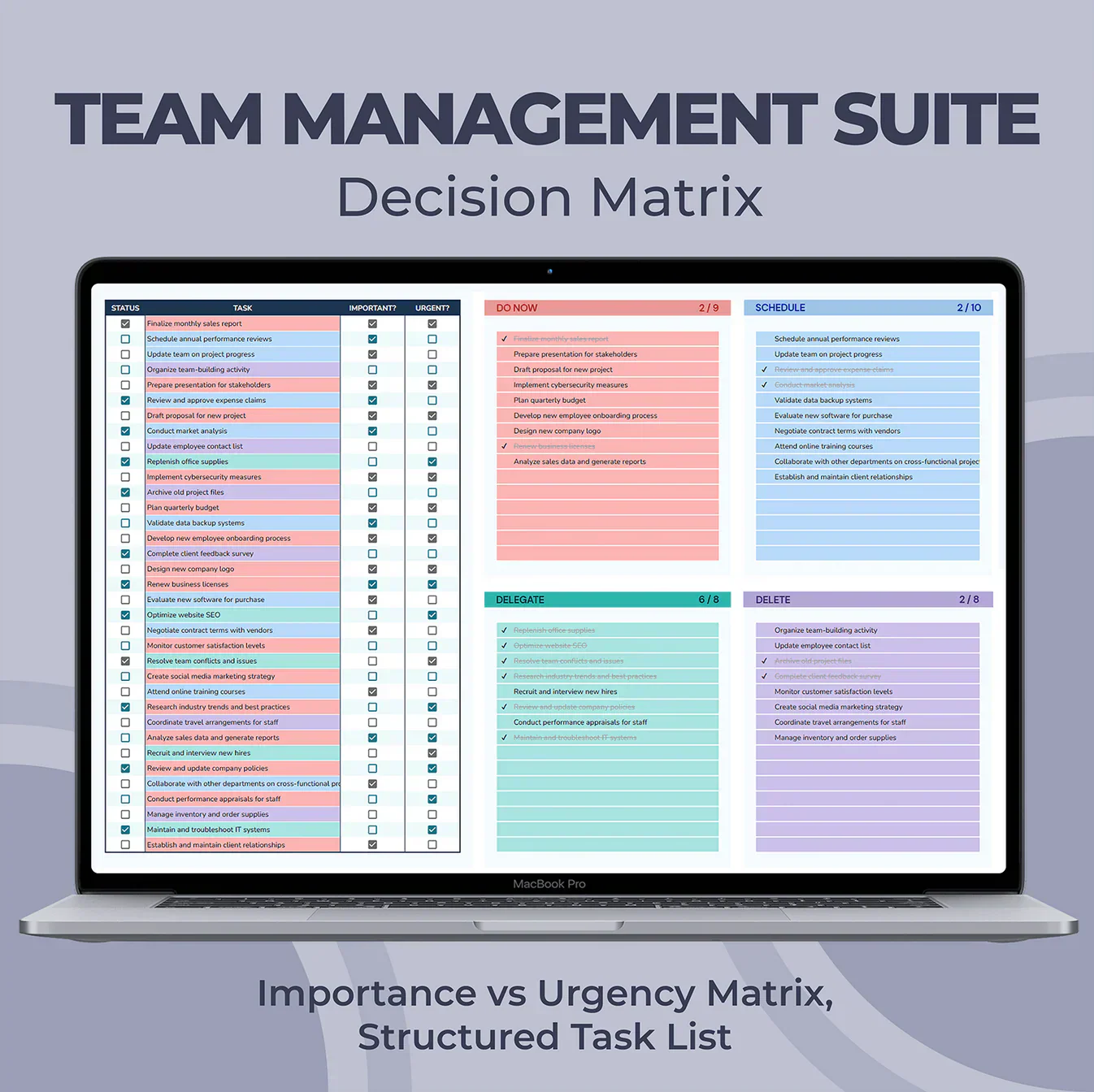 Team Management Bundle 5-in-1 — Excel & Google Sheets Pack