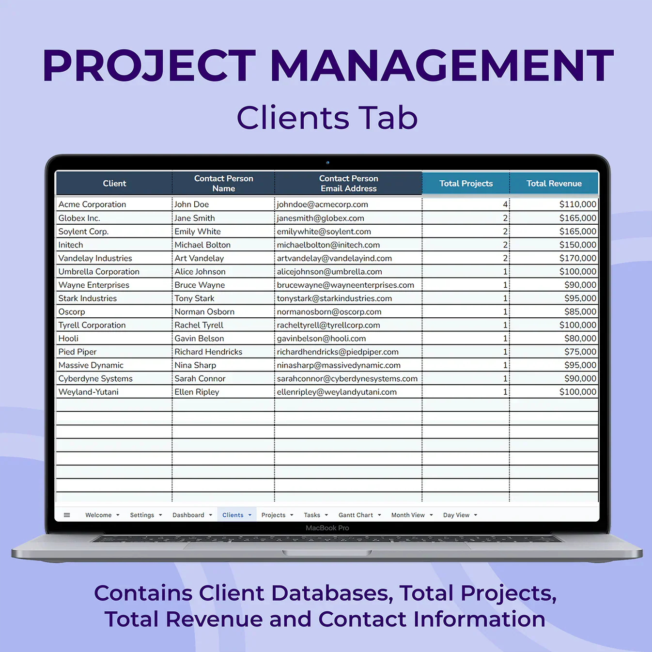 Project Management Spreadsheet — Excel & Google Sheets Tool