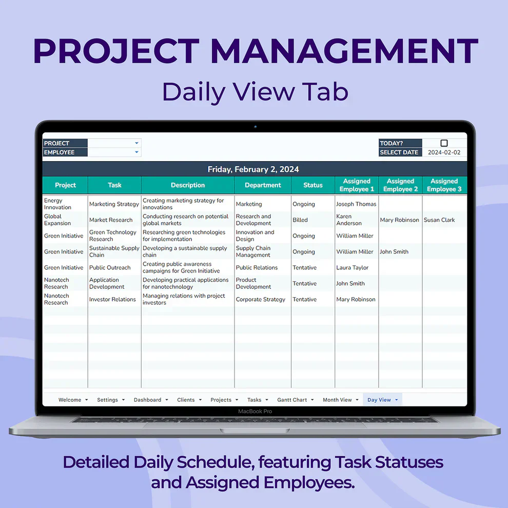 Project Management Spreadsheet — Excel & Google Sheets Tool
